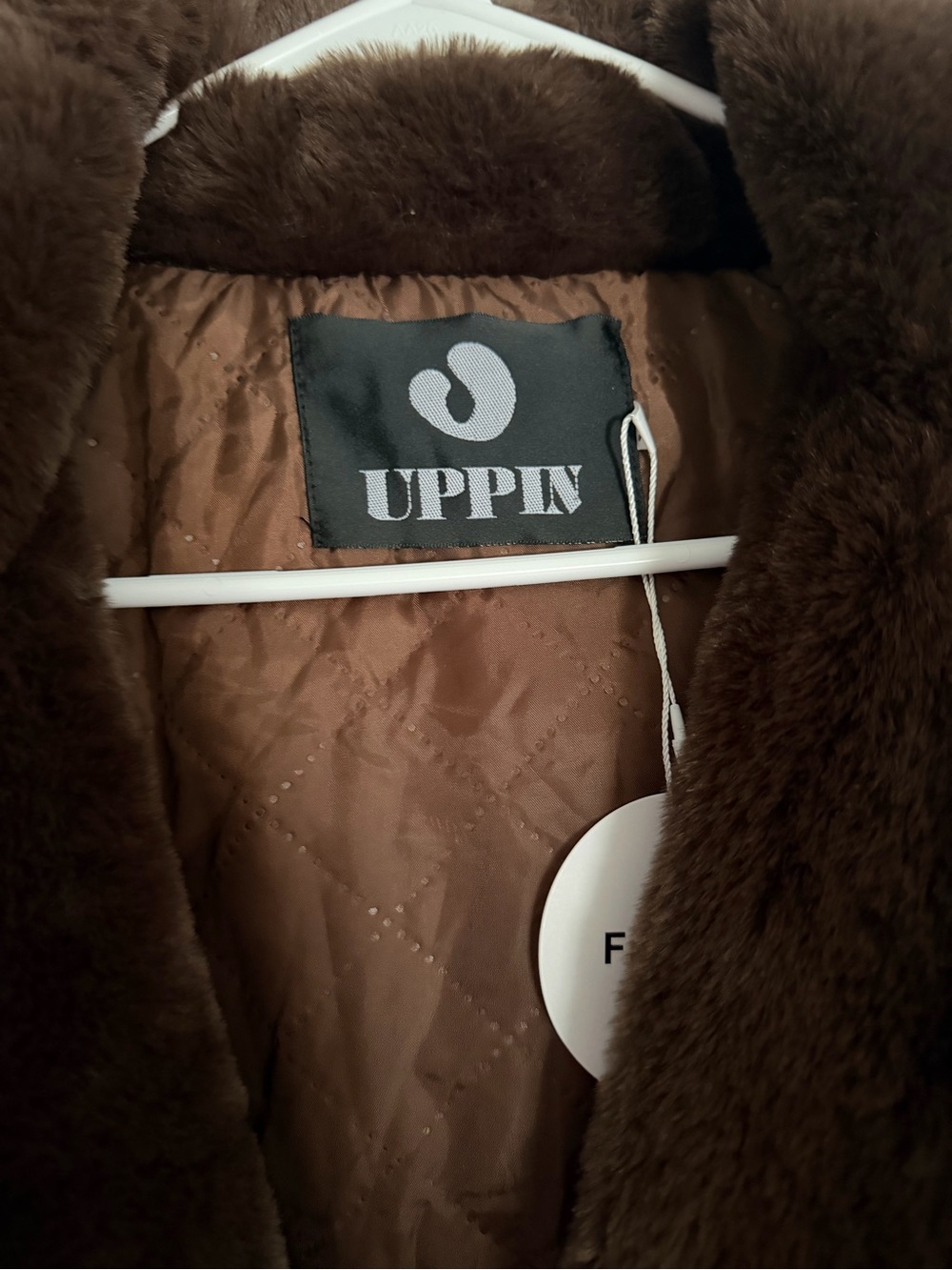UPPIN Brown Faux Fur Jacket